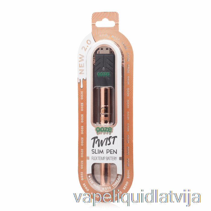 Ooze Slim Twist Pen 2.0 Flex Temp Baterija Rose Gold Vape šķidrums